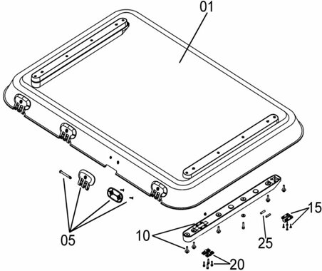 Dometic Glas ohne Anbauteile fr Heki 3, Heki 3plus, Heki 4, Heki 4plus