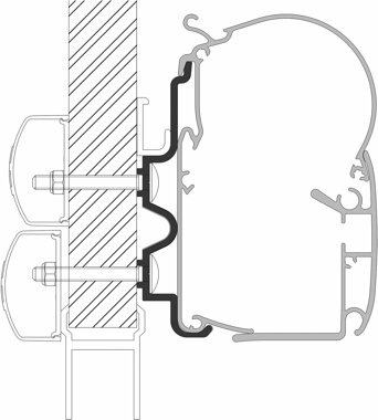 Adapter fr Hymer Camp zu Dometic-Wandmarkisen Serie 1, Lnge 5 m