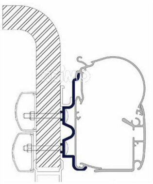 Adapter fr Hymer Camp zu Dometic-Wandmarkisen Serie 1, Lnge 4,5 m