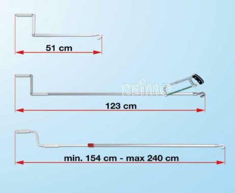 Fiamma Aluminium Handkurbel, L 154 - 240 cm