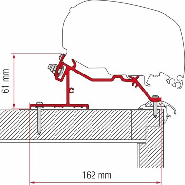 Adapter F80/F65 Caravan Roof 425 cm