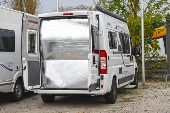 Hindermann Thermovorhang fr Hecktr Fiat Ducato, hellgrau