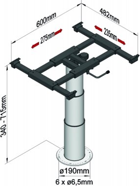 Liftgestell mit Verschiebung, gussgrau