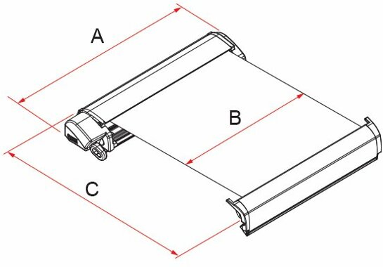 Dachmarkise F80L für Vans und Wohnmobile, Royal Grey, Polar White Dachmarkise F80L für Vans und Wohnmobile, Royal Grey, Polar White