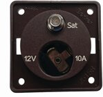 Berker Kombi-Steckdose 12 V + SAT braun