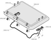 Dometic Glas komplett mit Anbauteilen HEKI 2