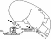 Adapter fr Fiat Ducato zu Dometic-Dachmarkisen Serie 2