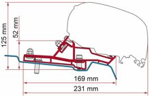 Fiamma Markisenadapter F80s / F65 fr Ford Transit (L2/H2) ab Bj. 2014