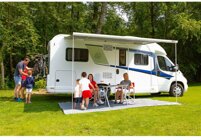 Fiamma F45s 260 Wandmarkise, Auszug 2 m, Polarwei, Tuch Royal Grey