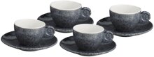 Melamin Espresso-Tassen Set GRANITE fr 2 Personen, Gimex