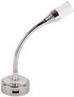 LED Leseleuchte 12V/1W Flexarm mit USB + Wippschalter