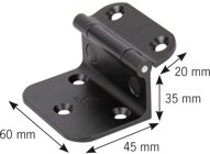 Winkelbeschlag f�r Tischplattenhalter, Alu, schwarzeloxiert, 55x45mm