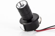 Dimatec LED-Mini Einbauspot, schwenkbar, 12 V, schwarz, matt