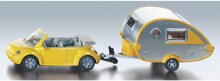 SIKU VW Beetle Cabrio mit Tab-Wohnwagen