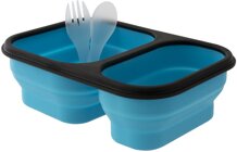 Lunchbox blau, 21 x 15 cm mit Besteck